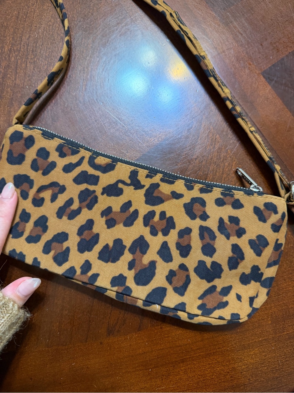 Leopard Print Baggu Bag in Brown - Picture 3 of 5